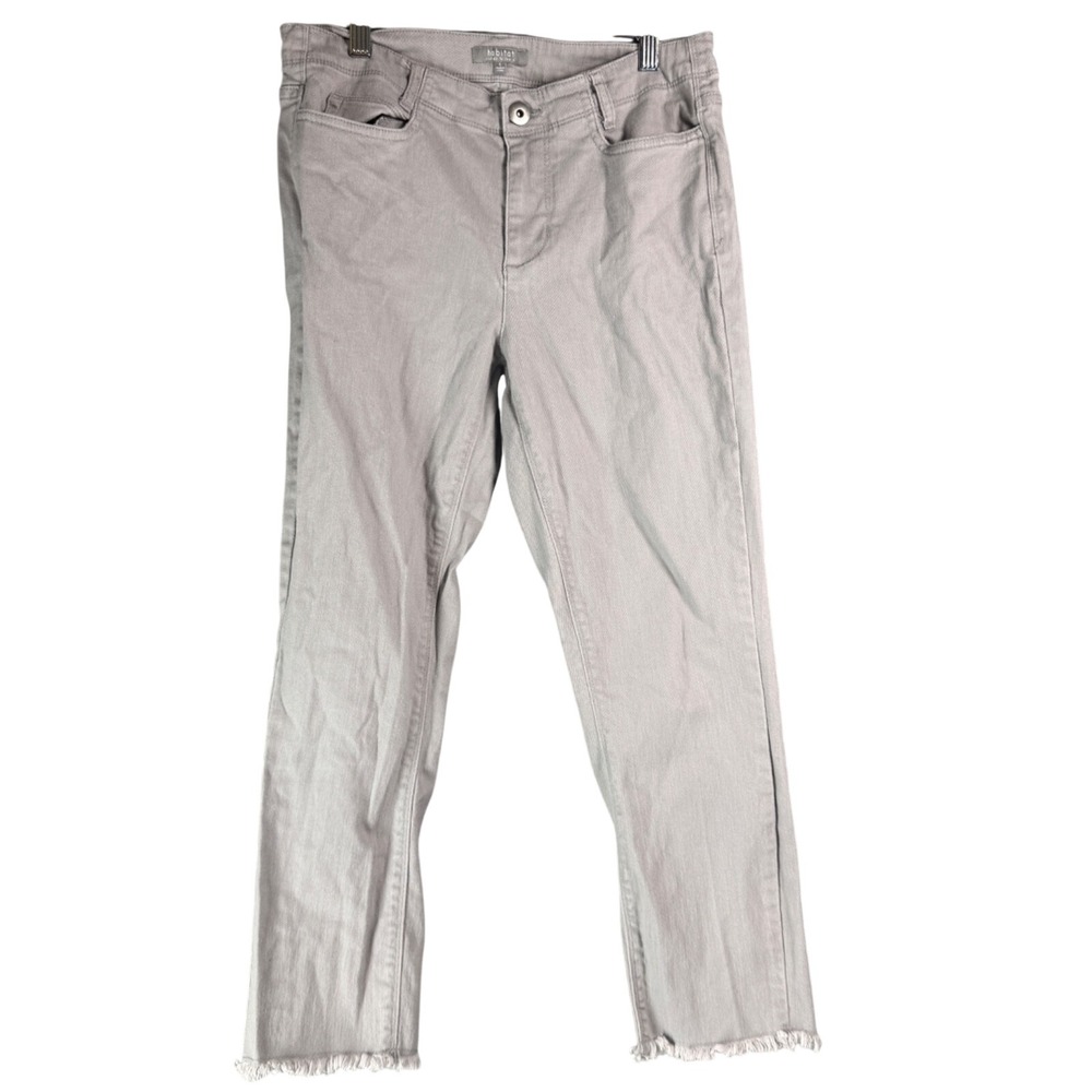 Habitat Clothes To Live In Pants Women 6 Grey Frayed Hem Capsule Coastal Neutral